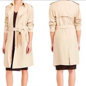 Lauren Ralph Lauren Double-Breasted Trench Coat Racing Khaki Size  Mediym